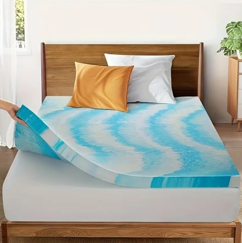 Surmatelas pour lit double, couvre-matelas en gel doux infusé, surmatelas