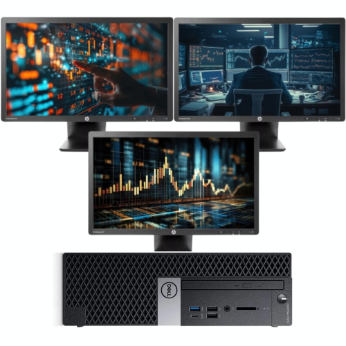 🔥 Ultimate Trading & Office Productivity Setup | Dell 7070 SFF i5-9500 | 64GB RAM | 2TB SSD | Win 11 Pro | 3x 23" HP Monitors with hub| Refurbished Excellent by DELL - Refurbished condition - CA$1400.00