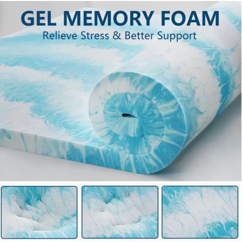 Dual Layer 3 Inch Mattress Topper, 2 Inch Gel And 1 Inch Cooling Pillow Top Mattress Pad Cover, Medium Support