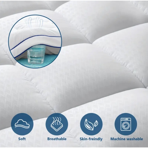 Dual Layer 3 Inch Mattress Topper, 2 Inch Gel And 1 Inch Cooling Pillow Top Mattress Pad Cover, Medium Support