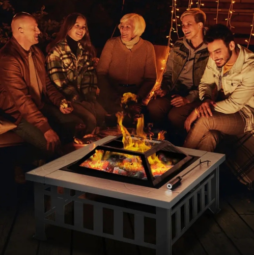 square portable fire pit lets you hold bonfires cleanly, and keep your fire contained. Can be used as an outdoor side table, wood-burning fire pit,