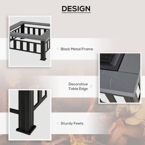 square portable fire pit lets you hold bonfires cleanly, and keep your fire contained. Can be used as an outdoor side table, wood-burning fire pit,