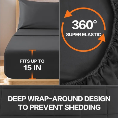 Comforter Set -7pcs All Season Bed In A Bag - Ultra Soft Down Alternative Bedding Sets With Comforter, Flat Sheet, Fitted Sheet, 2 Pillowcases & 2