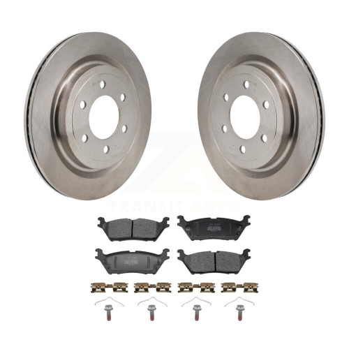 TRANSIT AUTO  Rear Disc Brake Rotors And Semi-Metallic Pads Kit for Ford F-150 Lightning K8F-104304