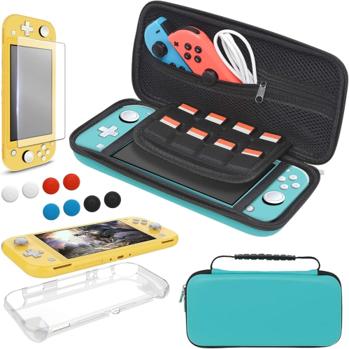 4 in 1 Accessories Kit Compatible with Nintendo Switch Lite, Travel Bag, Carrying Case & Protective Case &