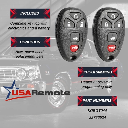 g-524 Key Fob Keyless Entry Remote Fits Chevy Cobalt Malibu/Buick Allure Lacrosse/Pontiac G5 G6 Grand Prix