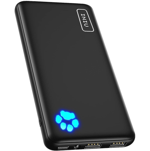 Chargeur portable, entrée et sortie USB-C, chargeur portatif 10000&nbsp;mAh mince, batterie externe à chargement haute vitesse triple 3&nbsp;A,
