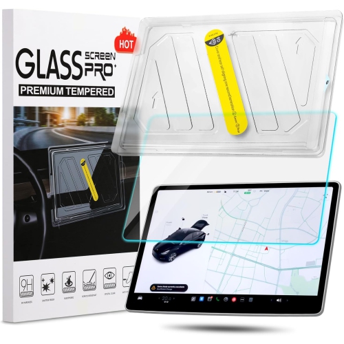 Upgrade Tesla Model Y / 3 Accessories Screen Protector 2024, 9H Tempered Glass Protector for Model Y Model