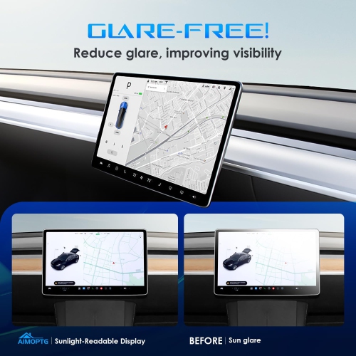 Upgrade Tesla Model Y / 3 Accessories Screen Protector 2024, 9H Tempered Glass Protector for Model Y Model