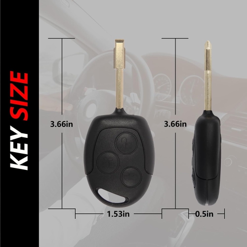 Key Fob Remote Replacement for 2011 2012 2013 Ford Transit Connect 3 Buttons 315MHz KR55WK47899,Black