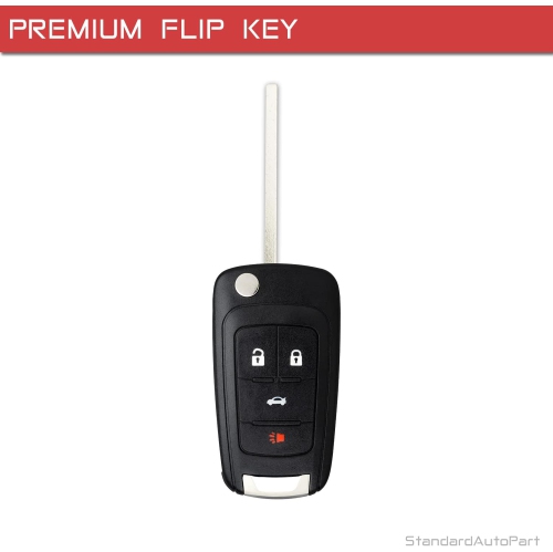 4 Button Flip Key fob Compatible with Chevy Cruze Equinox Sonic Malibu Impala Camaro Terrain Lacrosse
