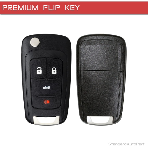 4 Button Flip Key fob Compatible with Chevy Cruze Equinox Sonic Malibu Impala Camaro Terrain Lacrosse