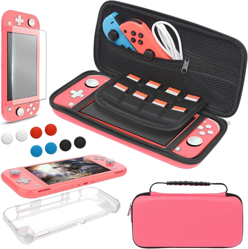4 in 1 Accessories Kit Compatible with Nintendo Switch Lite, Travel Bag, Carrying Case & Protective Case &