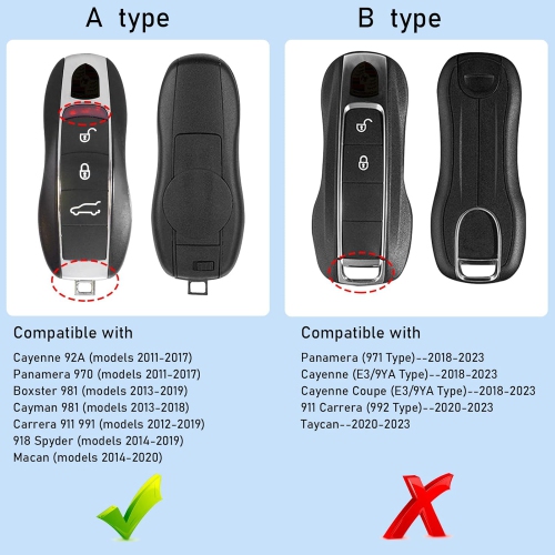 Compatible with Porsche Key Fob Cover, Key Cover Compatible with Porsche Cayenne Panamera Macan Cayman 911 Key