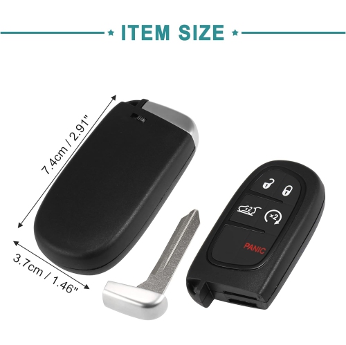433MHz 5 Buttons Keyless Entry Remote Key Fob Fit for Jeep Cherokee - Pack of 1 Black
