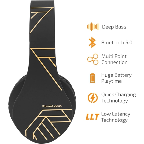 Bluetooth Headphones Over Ear, Wireless Headphones with Microphone, Foldable Headphone, Soft Memory Foam