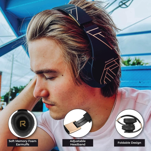 Bluetooth Headphones Over Ear, Wireless Headphones with Microphone, Foldable Headphone, Soft Memory Foam