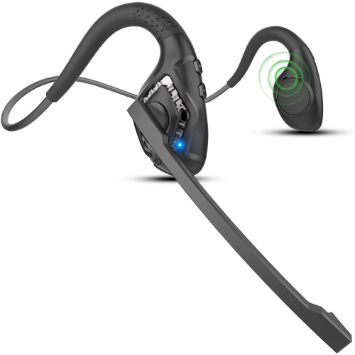 Casque d'écoute Bluetooth 5,3 pour téléphones cellulaires, casque d'écoute ouvert avec micro, casque d'écoute à suppression du bruit sans fil pour le