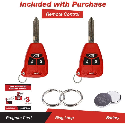 Keyless Entry Remote Control Uncut Car Key Fob Replacement for OHT692427AA KOBDT04A Red