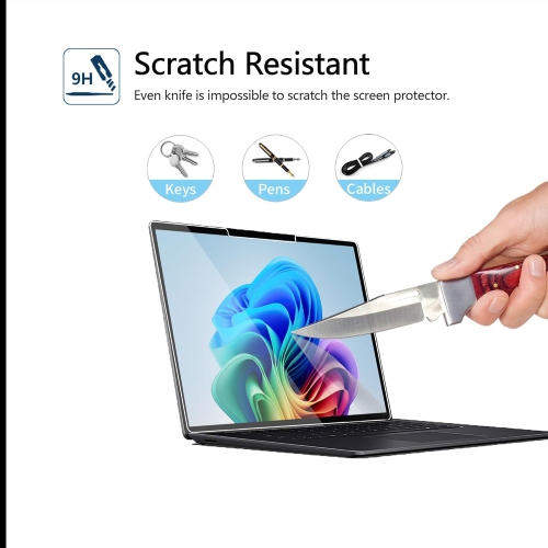 Glass Screen Protector for Surface Laptop 7 - Scratch Resistant, High Sensitivity,