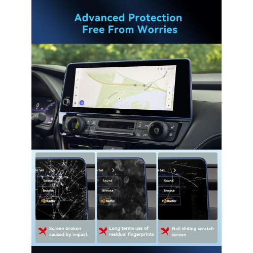 2PCS Car Screen Protector for 2024 Toyota Grand Highlander Accessories 12.3 Inch Navigation Touchscreen Protector