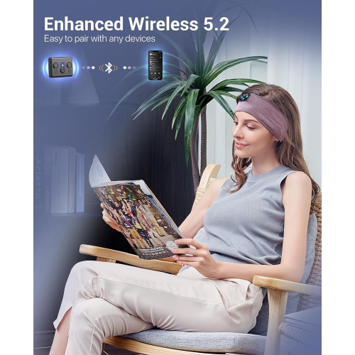 Sleep Headphones Bluetooth Headband Headphones, Ultra-Long Play Time Sleeping Headphones with Built in HD Hi Fi