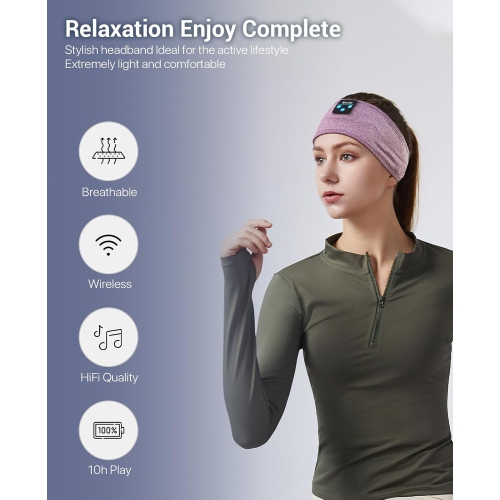 Sleep Headphones Bluetooth Headband Headphones, Ultra-Long Play Time Sleeping Headphones with Built in HD Hi Fi