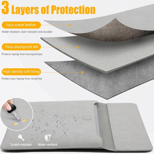 13.3-14 Inch Laptop Sleeve Cover with Case Stand Feature for MacBook Pro 14 M3/M2/M1 Pro/Max A2992 A2918 A2779