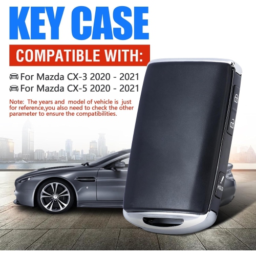 Keyles Entry Car Key Fob Case Shell Cover Replacement for Mazda CX-3 CX-5 2020 2021 WAZSKE13D03