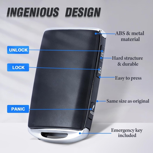 Keyles Entry Car Key Fob Case Shell Cover Replacement for Mazda CX-3 CX-5 2020 2021 WAZSKE13D03