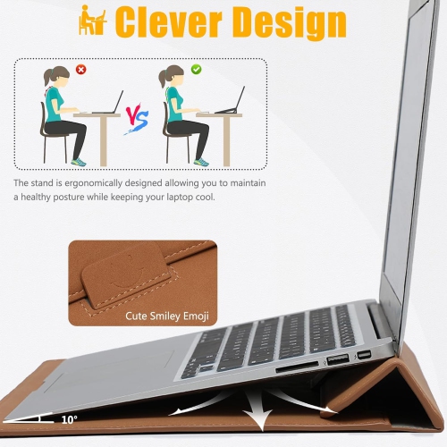 15 Inch Laptop Sleeve Case with Stand Feature Compatible with MacBook Air 15.3/15 M3/M2 Chip A3114 A2941
