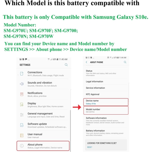 Galaxy S10e Battery Replacement Kit Compatible with Samsung Galaxy S10e with Repair Tools and Installation