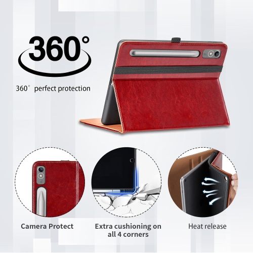 Case for Lenovo Tab P12 12.7 inch 2023 Cover TB370FU - [Auto Wake/Sleep] PU Leather Flip Folio Tablet Case with Hand