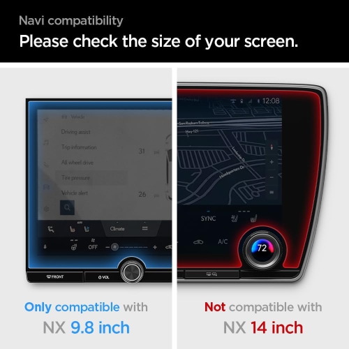 Tempered Glass Screen Protector [GlasTR Slim] designed for Lexus NX 9.8" Dashboard Touchscreen