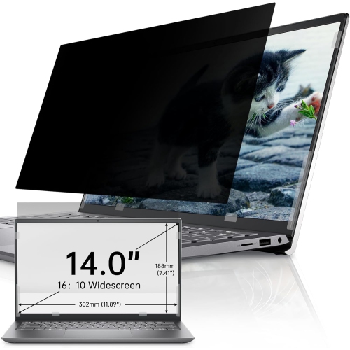 Laptop Privacy Screen 14 Inch for Hp/Dell/Lenovo/ThinkPad/Samsung/Asus/Sony, Removable 16:10 Aspect Laptop