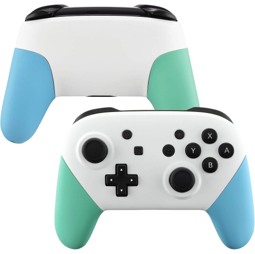 White Faceplate Backplate Mint Green Heaven Blue Handles for Nintendo Switch Pro Controller, DIY