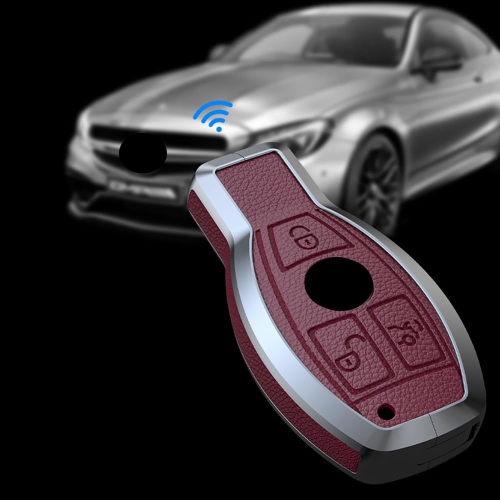 Keyless Black Key Fob Cover for Mercedes Benz AMG E S A C Class CLA CLS GLK Metal Leather Key Case Shell