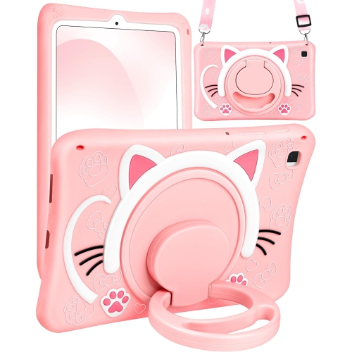 WAZZASOFT  for Samsung Galaxy Tab S6 Lite 10.4” Case Girls Cute Cat Kawaii Cover Girly 3D Cartoon Women Kitten