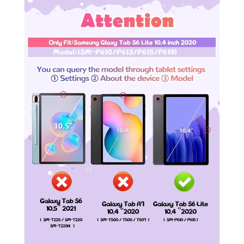 for Samsung Galaxy Tab S6 Lite 10.4” Case Girls Cute Cat Kawaii Cover Girly 3D Cartoon Women Kitten