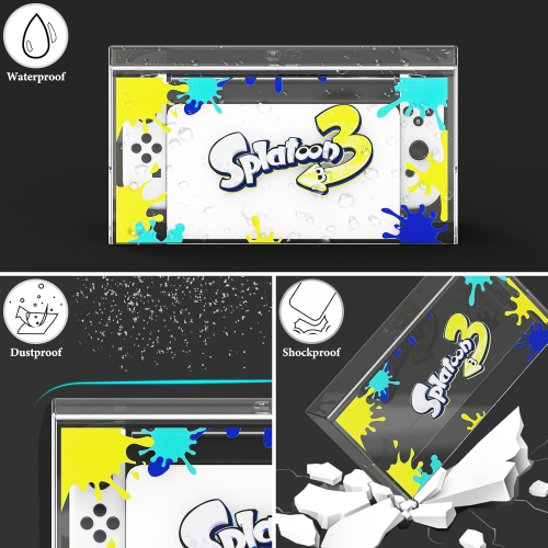 Clear Acrylic Dust Cover Compatible with Nintendo Switch/Switch OLED Charging Dock, Splatoon Dust Guard