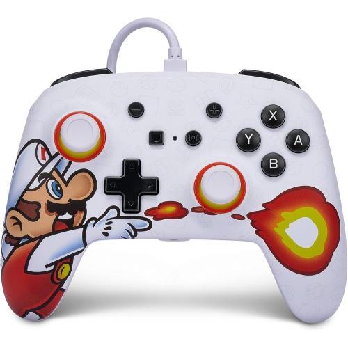 ENHANCED WIRED CONTROLLER + SLIM CASE FOR NINTENDO SWITCH MARIO FIREBALL - Nintendo Switch