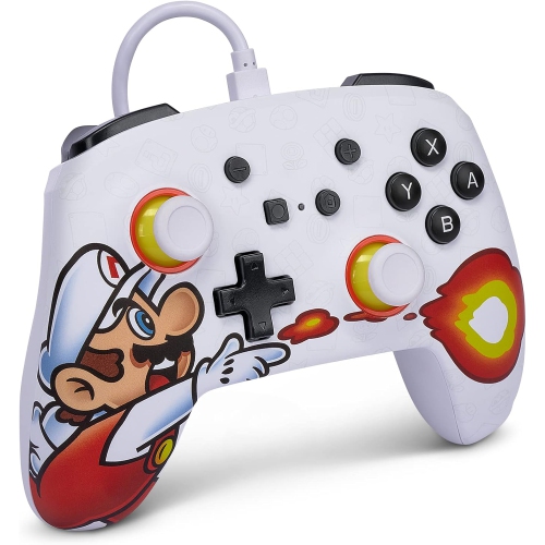 ENHANCED WIRED CONTROLLER + SLIM CASE FOR NINTENDO SWITCH MARIO FIREBALL - Nintendo Switch