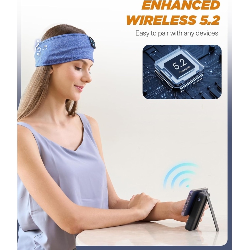 Bluetooth Headband Headphones, Sleep Headphones Bluetooth for Side Sleepers - Sleeping Headphones Comfortable