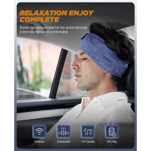 Bluetooth Headband Headphones, Sleep Headphones Bluetooth for Side Sleepers - Sleeping Headphones Comfortable