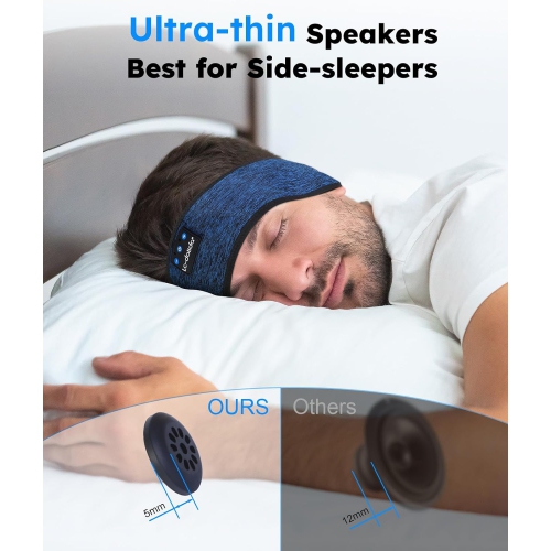 Bluetooth Headband Sports Sleep Headphones, Wireless Music Sleeping Headphones Sleep Eye Mask Earbuds IPX6 Waterproof