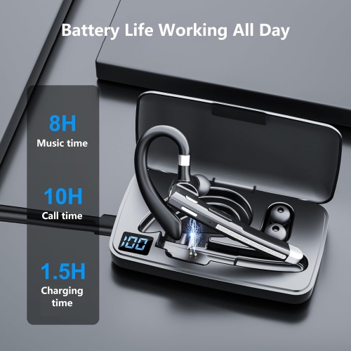 Casque Bluetooth V5.3 Écouteurs Bluetooth Oreillette Bluetooth avec microphone ANC sans fil à suppression du bruit