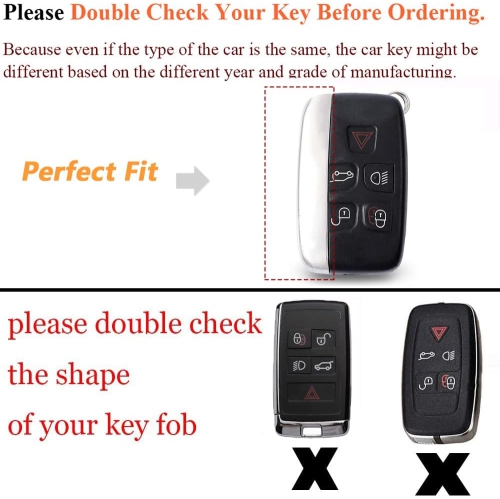Keyless White Key Fob Cover for Jaguar E-Pace F-Pace F-Type XE XF XJ and Land Range Rover Sport Metal Leather