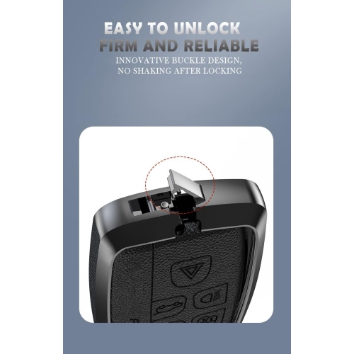 Keyless White Key Fob Cover for Jaguar E-Pace F-Pace F-Type XE XF XJ and Land Range Rover Sport Metal Leather