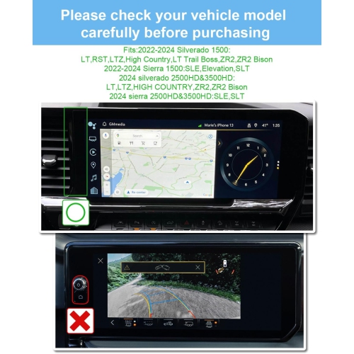 13.4" Car Screen Protector 【Smooth as Silk】 for 2022-2024 Silverado&Sierra 1500 and 2024 Chevy Chevrolet