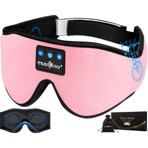 Sleep Headphones 3D Bluetooth Sleep Mask, Wireless Sleeping Headphones Music Earbud Eye Mask for Side Sleepers